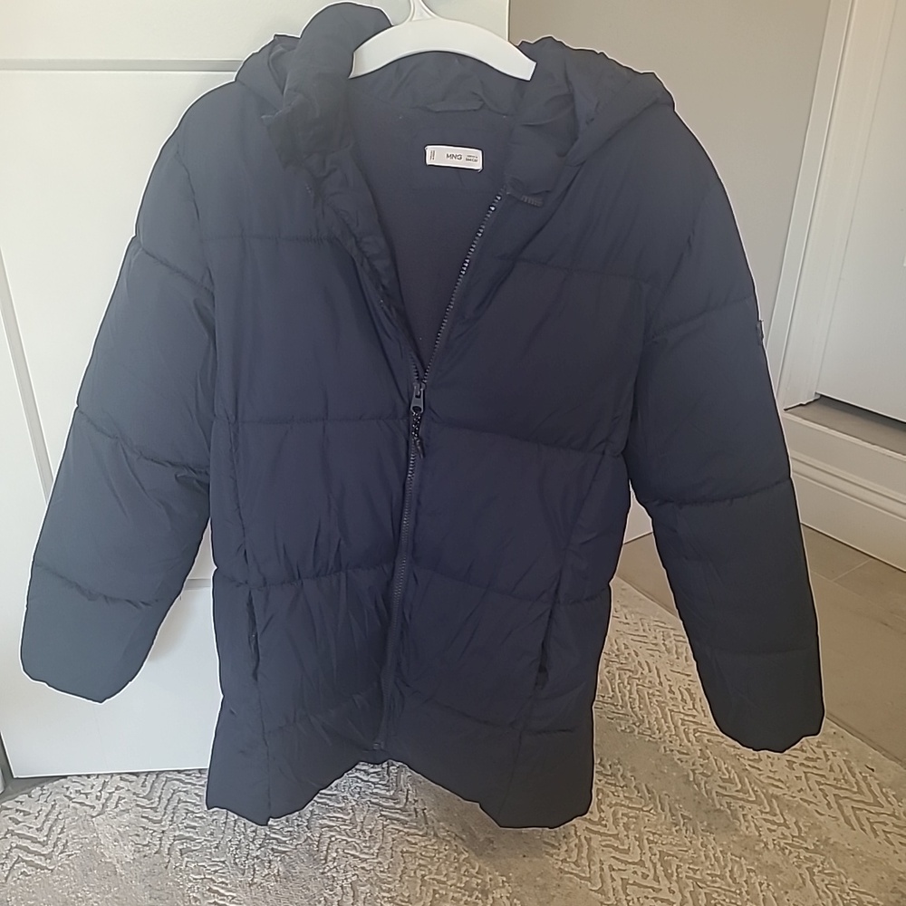 Mango Kids Navy Blue Puffer Jacket